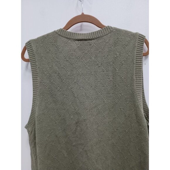 VTG 90s Northern Reflections Womens Sweater Vest Large Green Embroidered Cottage - Picture 7 of 7